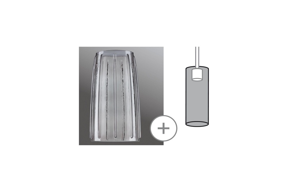 Paulmann URail 2Easy Abat-jour Drio, Verre fumé
