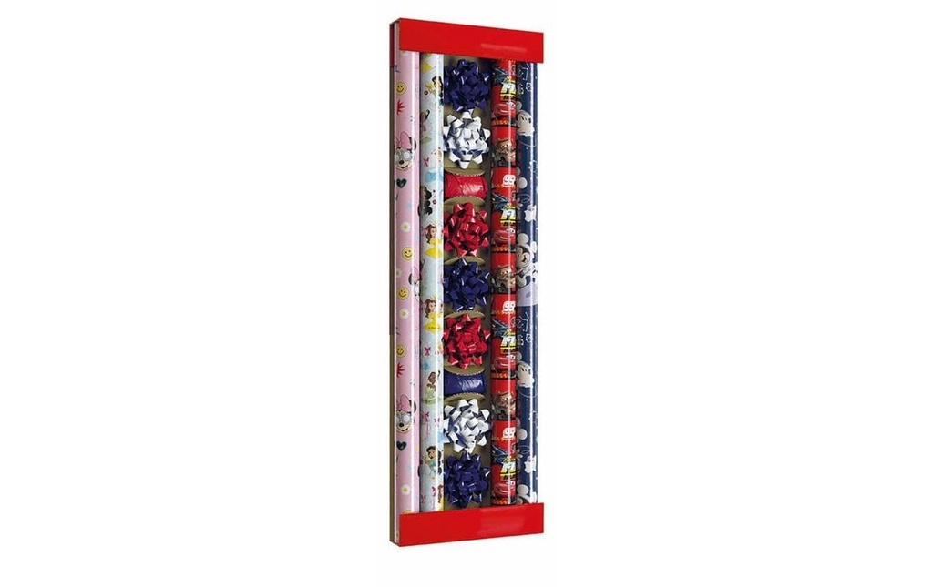 Braun + Company Set de papier cadeau Kids, pack de 4 Personnages Disney/Étoile