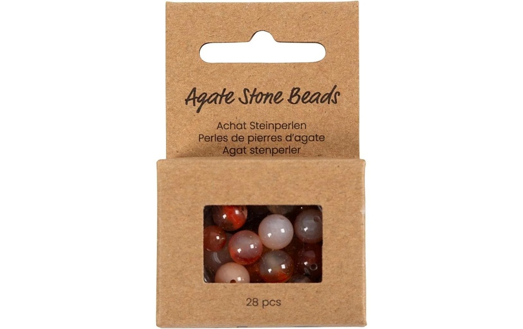 Creativ Company Kits de perles Pierre d'agate Marron clair, 6-10 mm