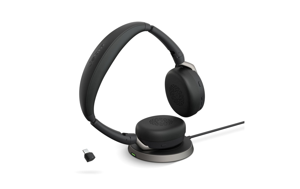 Jabra Casque avec micro Evolve2 65 Flex Duo UC, USB-C, station de chargement incluse