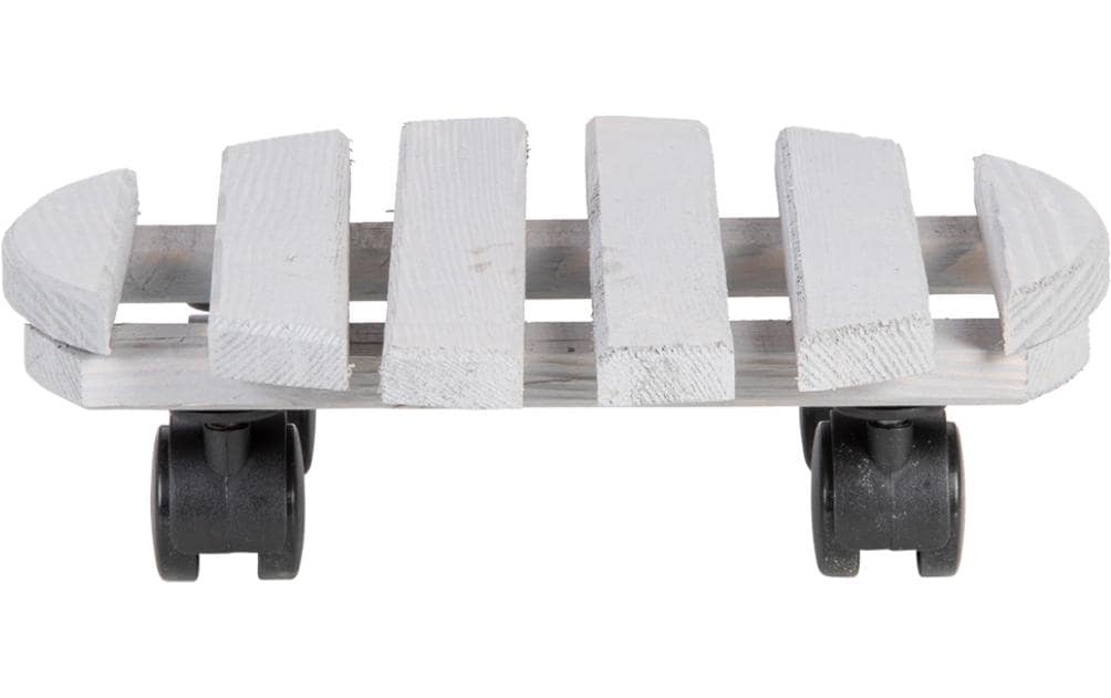 Esschert Design Supports à roulettes pour pot de fleurs Rond L Gris/Noir