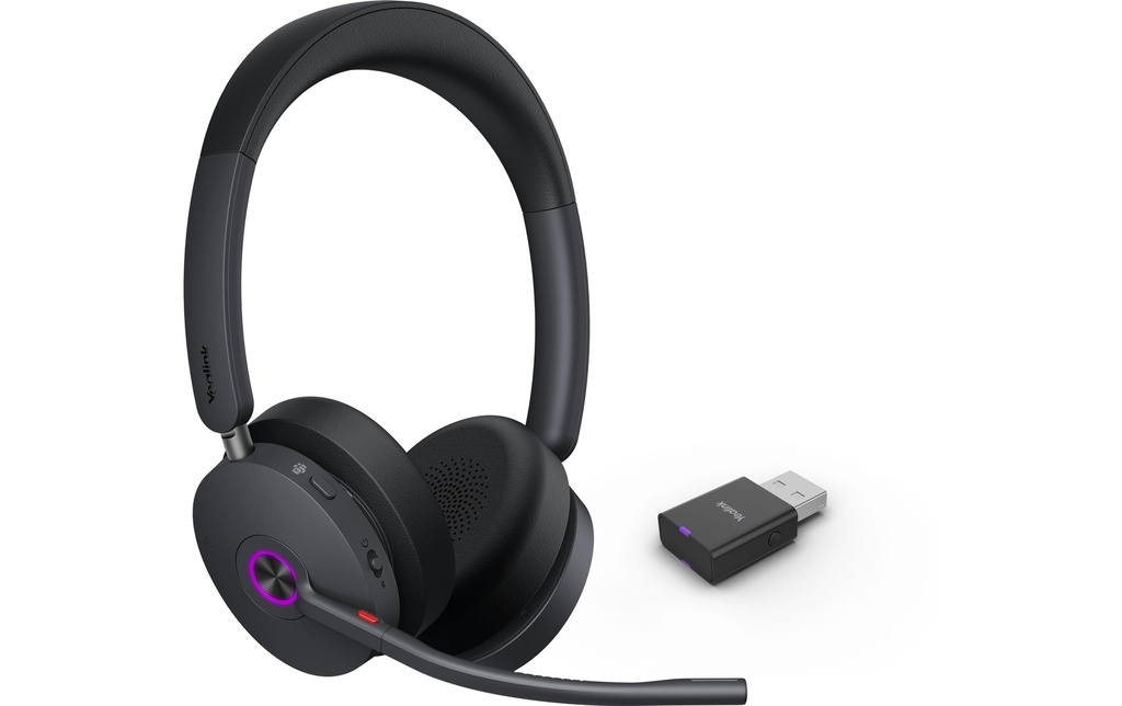 Yealink Casque avec micro WH68 Hybrid Teams avec dongle DECT