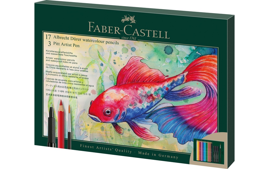 Faber-Castell Crayons de couleur Albrecht Dürer & Pitt Artist Pen, Set de 21