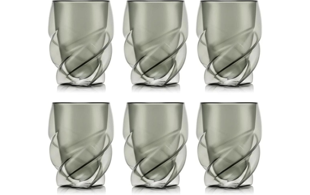 Bodum Verres à double paroi Pavina Paris 270 ml, 6 pièces, Gris