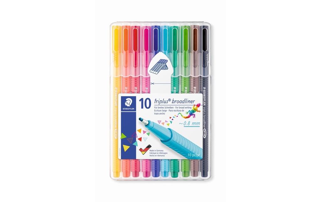 Staedtler Fineliner Triplus broadliner 338  10 pièces