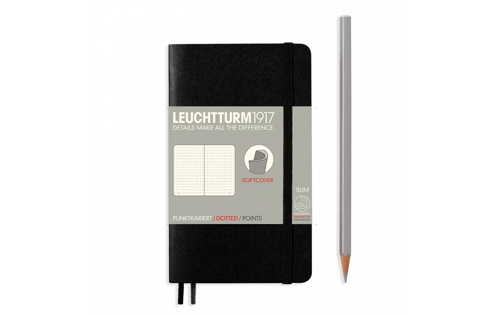Leuchtturm Carnet de notes Pocket A6, Pois, Noir