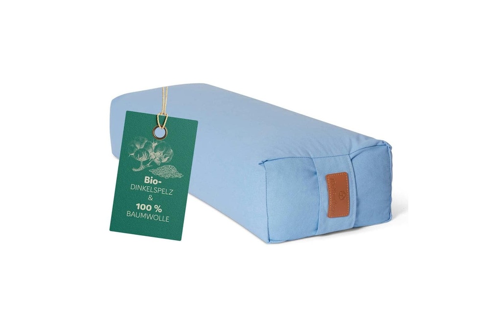 DoYourYoga Coussin de yoga Paravati Peau d'épeautre bio, bleu clair