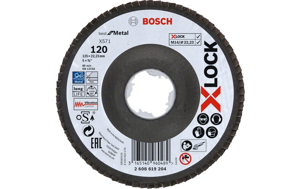 Bosch Professional Disque à lamelles X-LOCK Best for Metal K120, 125 mm