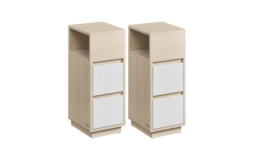 VASAGLE Table de nuit Lot de 2 25 x 65 cm, Beige