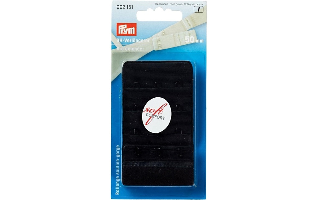 Prym Extension du soutien-gorge 50 mm, pour l'accrochage, noir
