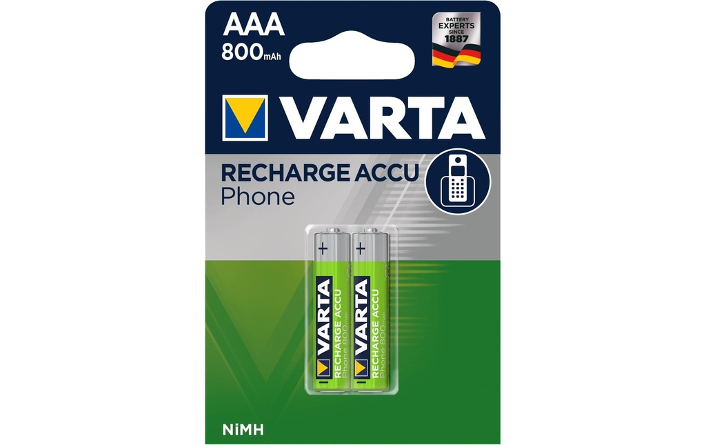 Varta Batterie Phone NiMH AAA 800 mAh, 2 Pièce/s
