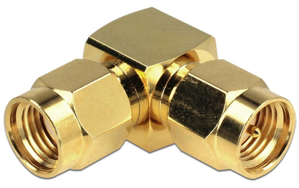 Delock Adaptateur d’antenne coudé à 90°, RP-SMA Connecteur (m) - SMA Connecteur (m)