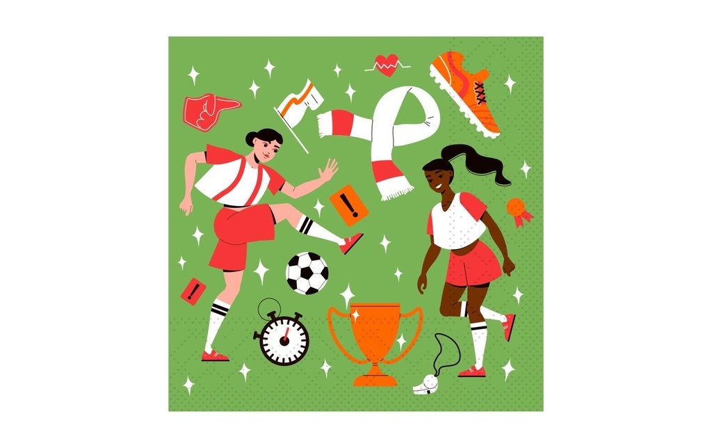 Braun + Company Serviettes en papier Womens Football 33 cm x 33 cm, 20 Pièce/s