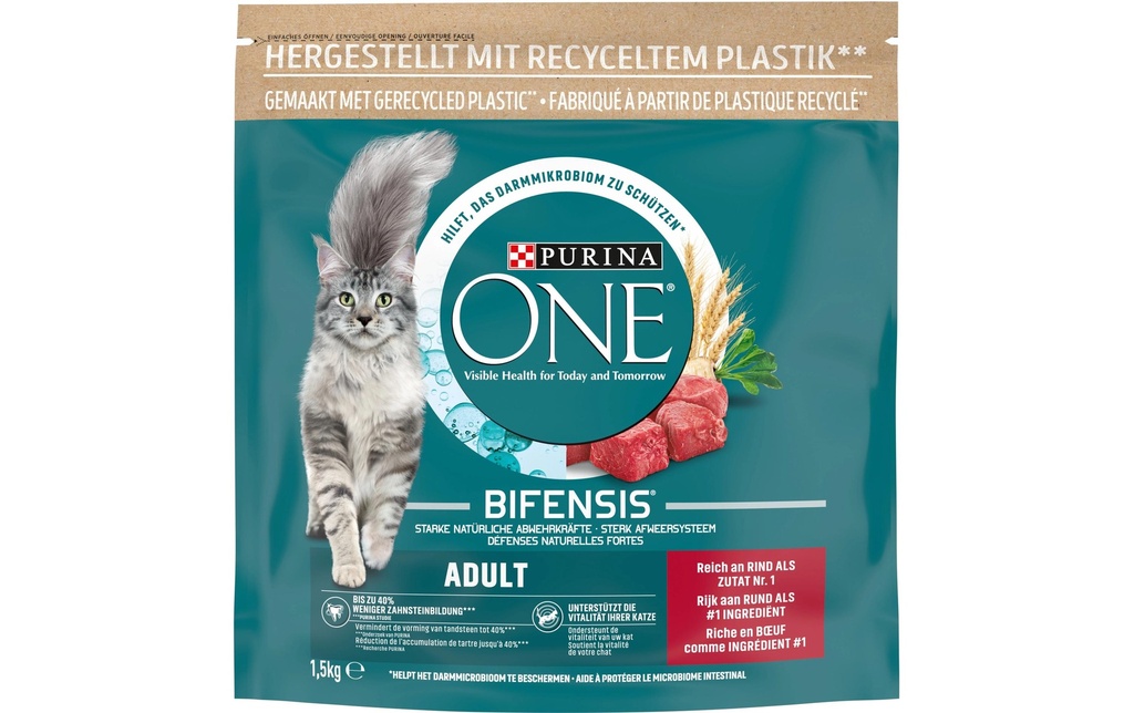 Purina ONE Alimentation sèche Adulte Boeuf et farine complète, 1.5 kg