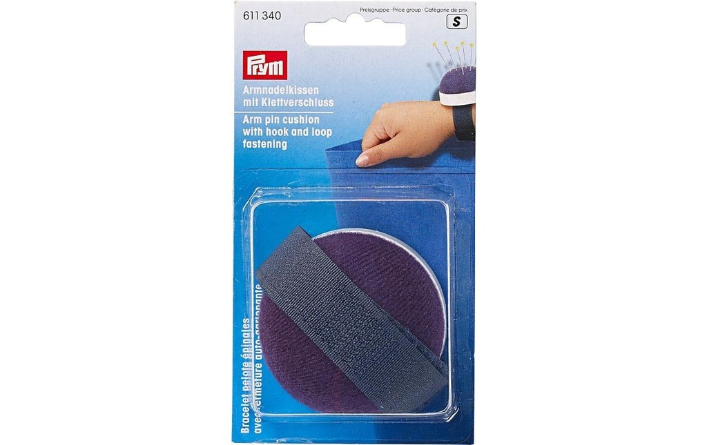 Prym Coussin à aiguilles avec velcro, bleu