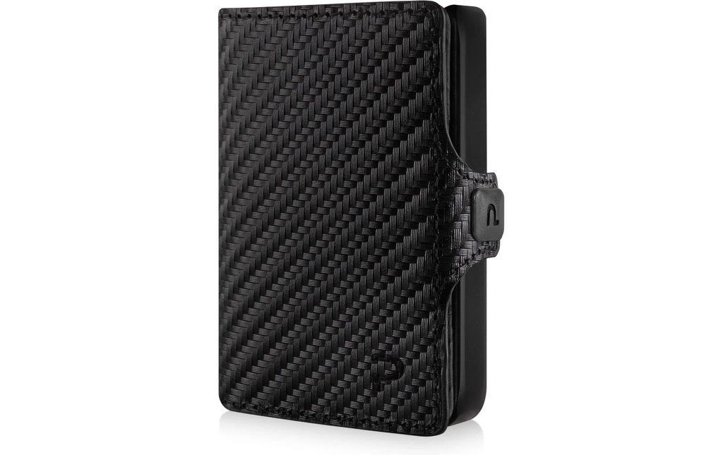 Puristo Portefeuille KLIK Minimal micro porte-monnaie 8 pièces Carbone