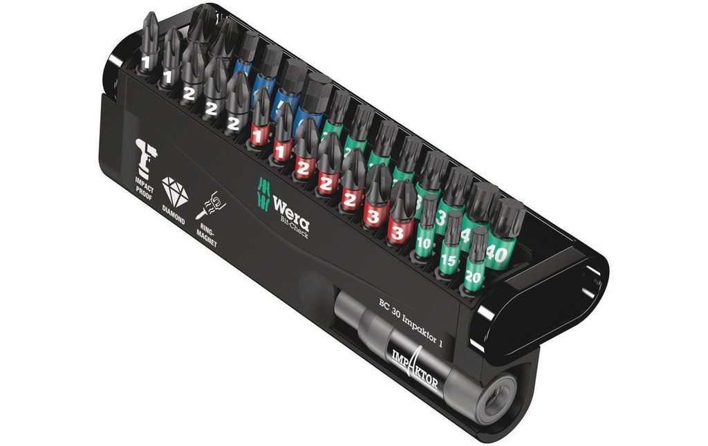 Wera Kits de bits Bit-Check 30 Impaktor 1 30-teilig