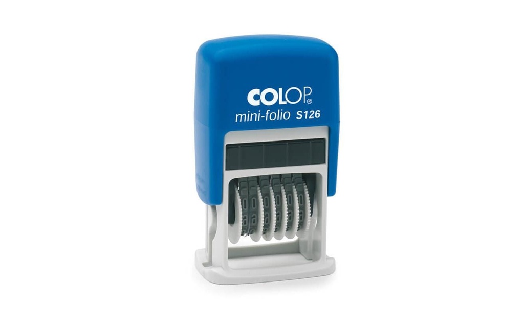 Colop Tampon Mini-Folio S126 Chiffres, Bleu