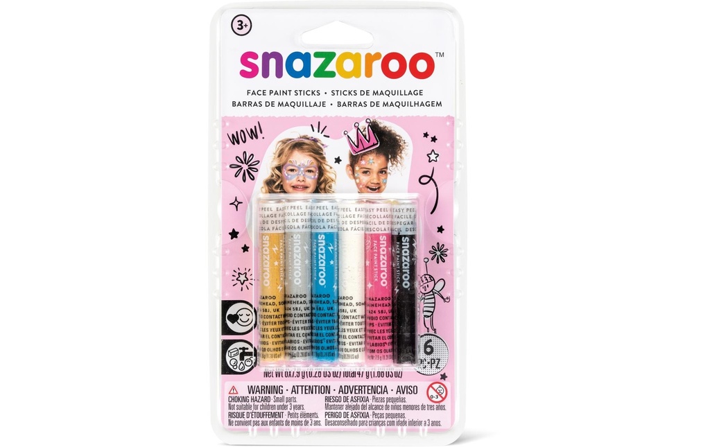 Snazaroo Accessoire Crayons de maquillage Fillette, 6 pièces