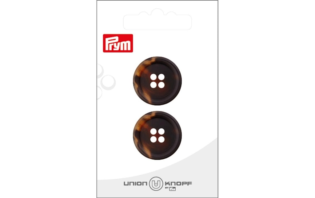 Prym Union Knopf Boutons Polyester 23 mm, 2 pièces, Brun foncé