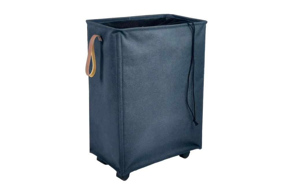 diaqua® Corbeille à linge Levi avec roulettes 50 l, Bleu foncé