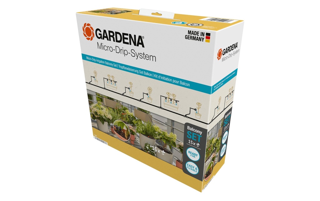 GARDENA Kits de démarrage Arrosage goutte à goutte pour balcons Système Micro-Drip