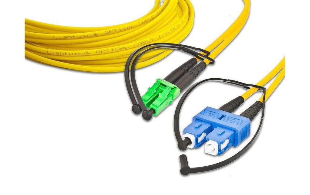Lightwin Câble patch à fibre optique Singlemode LC/APC – SC, OS2, Duplex, 20 m