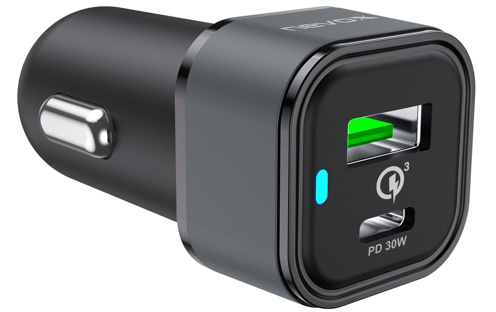 Nevox Chargeur de voiture Dual USB-C + USB-A 48W