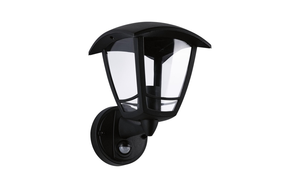 Paulmann Lampe murale Détecteur de mouvement Classic Curved Noir, carré