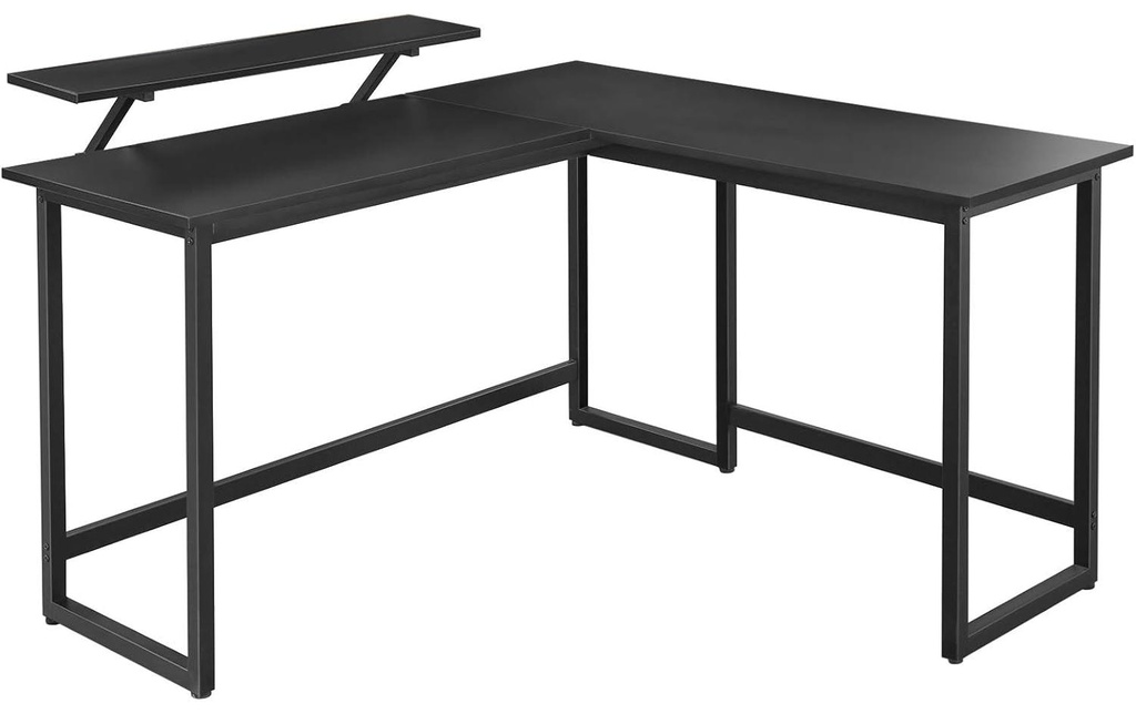 VASAGLE Table en forme de L noir 120 x 119 cm