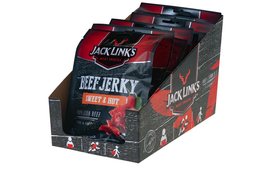 Jack Link's Collation à la viande Beef Jerky Sweet & Hot 12 x 60 g