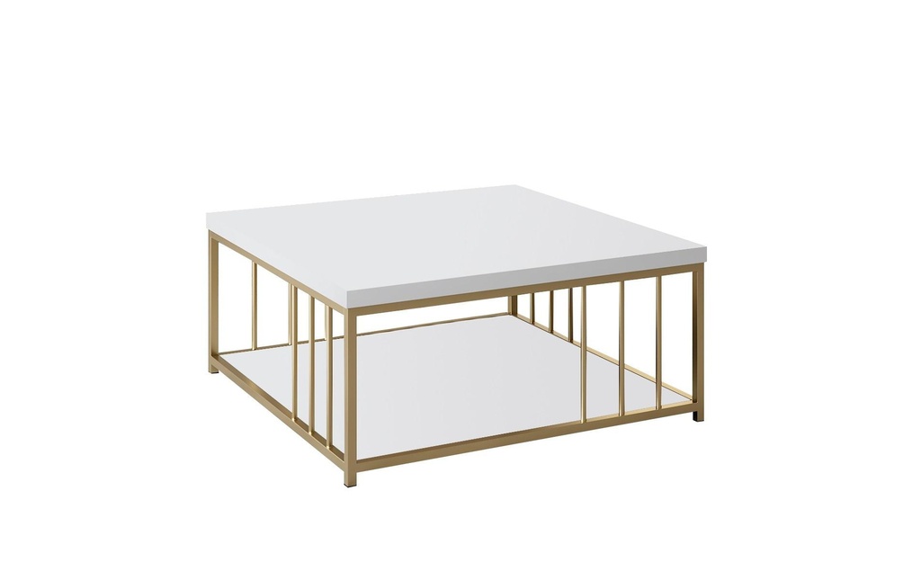 Woody Fashion Table basse Zenn 90 x 39 x 40 cm, Doré/Blanc
