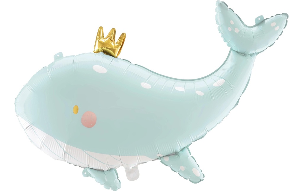 Partydeco Ballon en aluminium Baleine 93 x 60 cm, Bleu ciel