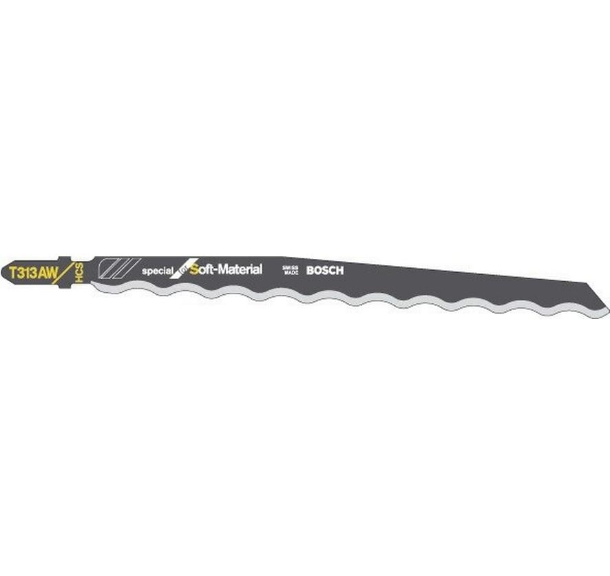 Bosch Professional Lame de scie sauteuse T 313 AW Special Soft Material, 3 pièces