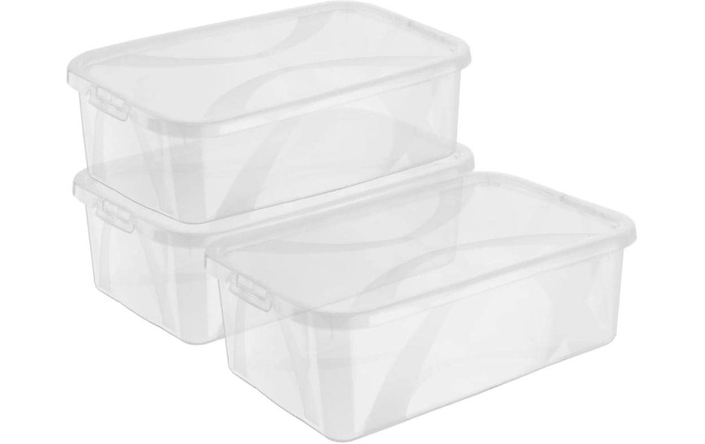 Rotho Boîte de rangement ARCO Transparent, 3 pcs.