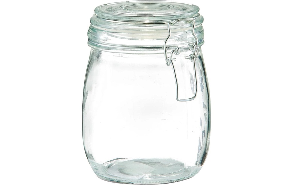 Zeller Present Bocal à provisions avec fermeture à étrier 0.75 l, Transparent