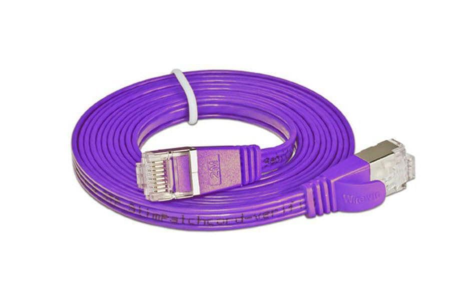 SLIM Câble patch slim RJ-45 - RJ-45, Cat 6, STP, 20 m, Violet