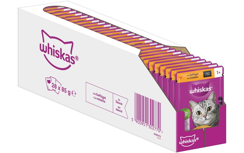 Whiskas Alimentation humide 1+ Volaille en sauce 28 x 85 g