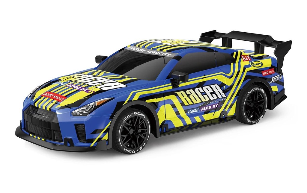 TEC-TOY Voiture Racer R/C 1:18 Jaune/Bleu