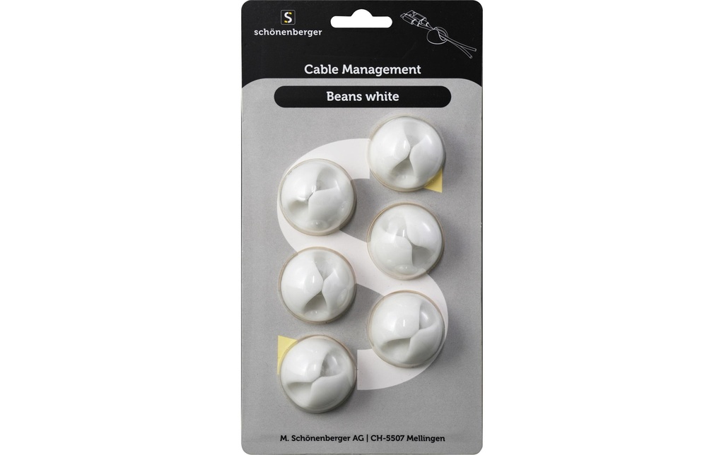 Schönenberger Supports de câbles Beans, Ø 29 mm, Blanc