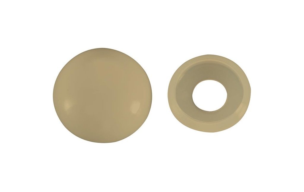 FTM Caches en 2 parties, beige, 15 x 5 mm, 8 pièces