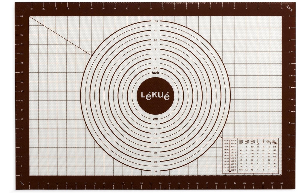 Lékué Tapis de cuisson avec indications de mesure, silicone, 60 x 40 cm
