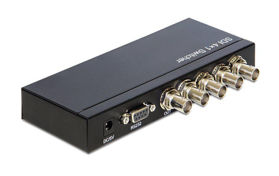 Delock Boîte de commutation 3GI-SDI, 4 Port, 4 in - 1 out
