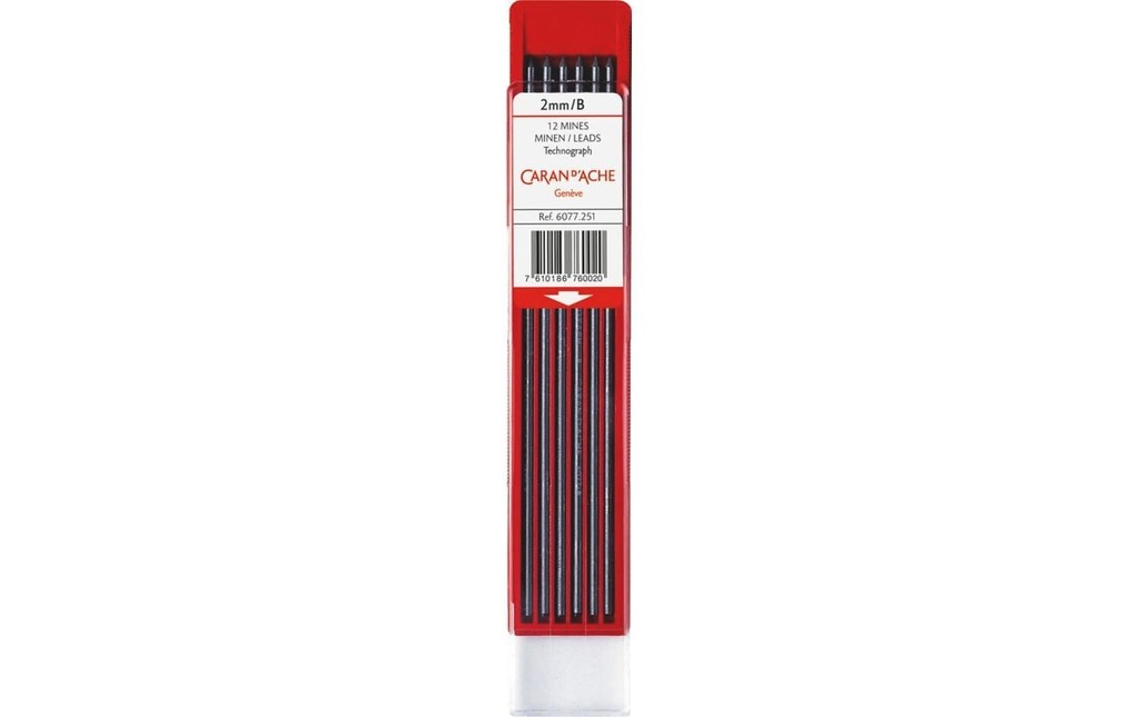 CARAN D'ACHE Mines Technograph 2mm B (12 pces)