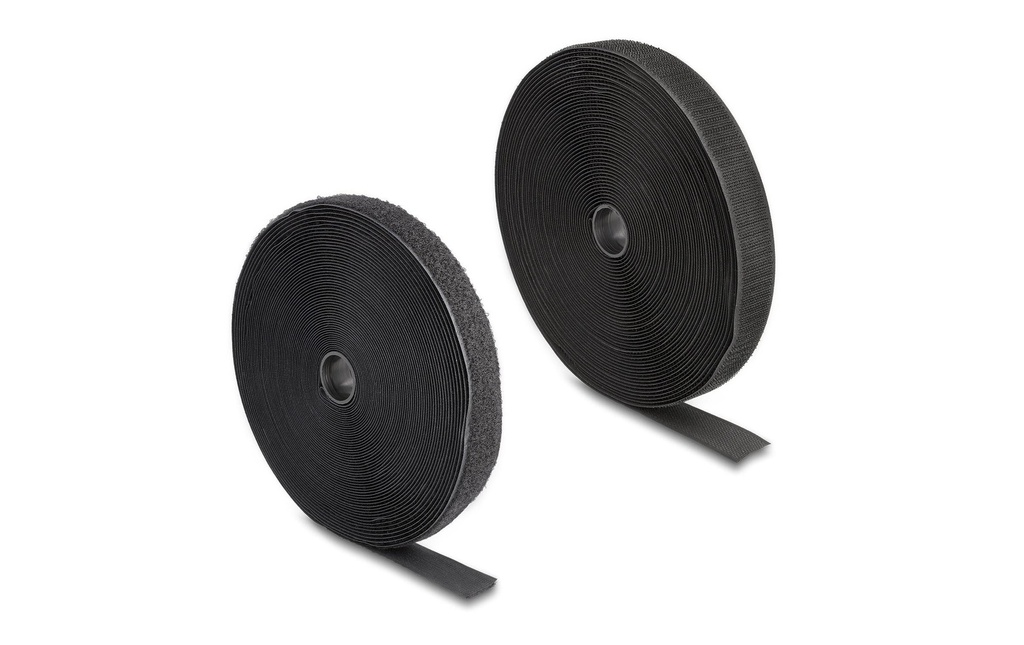 Delock Bande auto-agrippante 15m x 25mm Résistant Noir
