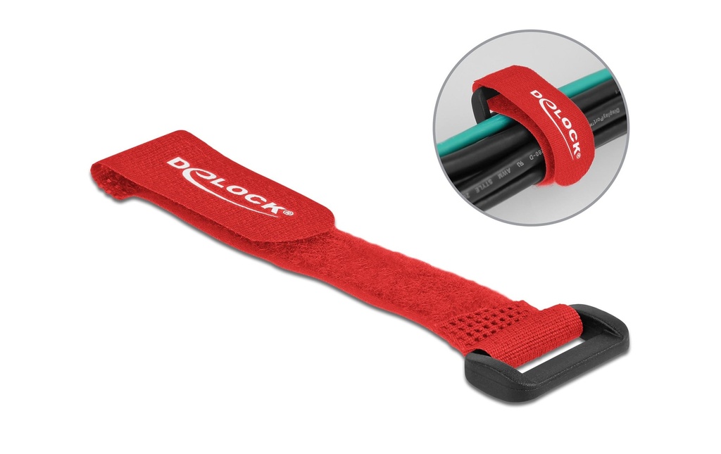 Delock Serre-câble auto-agrippant Rouge 150 mm x 20 mm 5 pièces