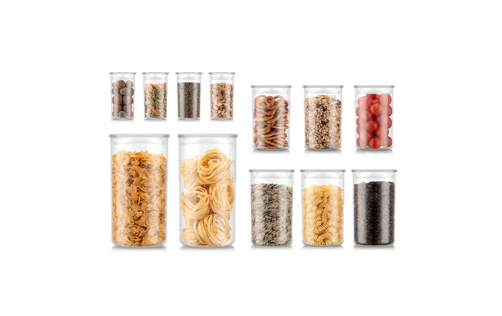 Bodum Boîte à provisions Set de 12 Presso Transparent