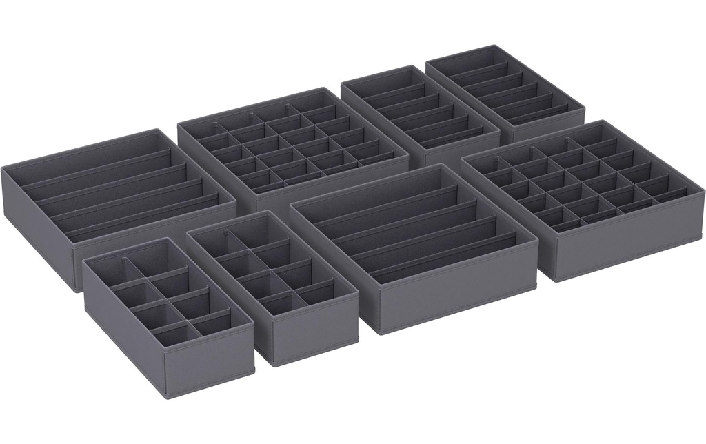 Songmics Panier de rangement 8 pièces, Gris
