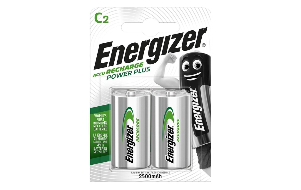 Energizer Batterie Power Plus NiMH C 2500 mAh, 2 Pièce/s
