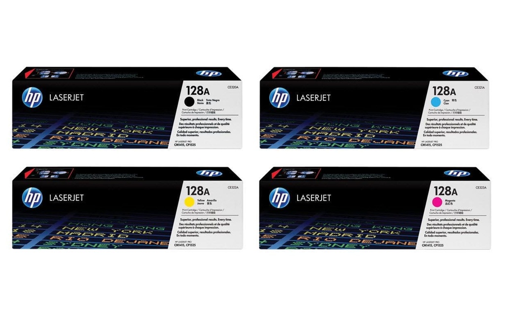 HP Kits arc-en-ciel Nr. 128A (CE320A-CE323A) BL/C/M/Y